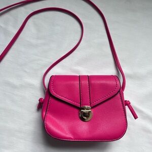 🌸 Chic Hot Pink Mini Saddle Crossbody Bag